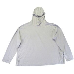 Athleta Uptempo Hoodie Sweatshirt Heathered Gray Plus Size 2X 882375 Thumbholes